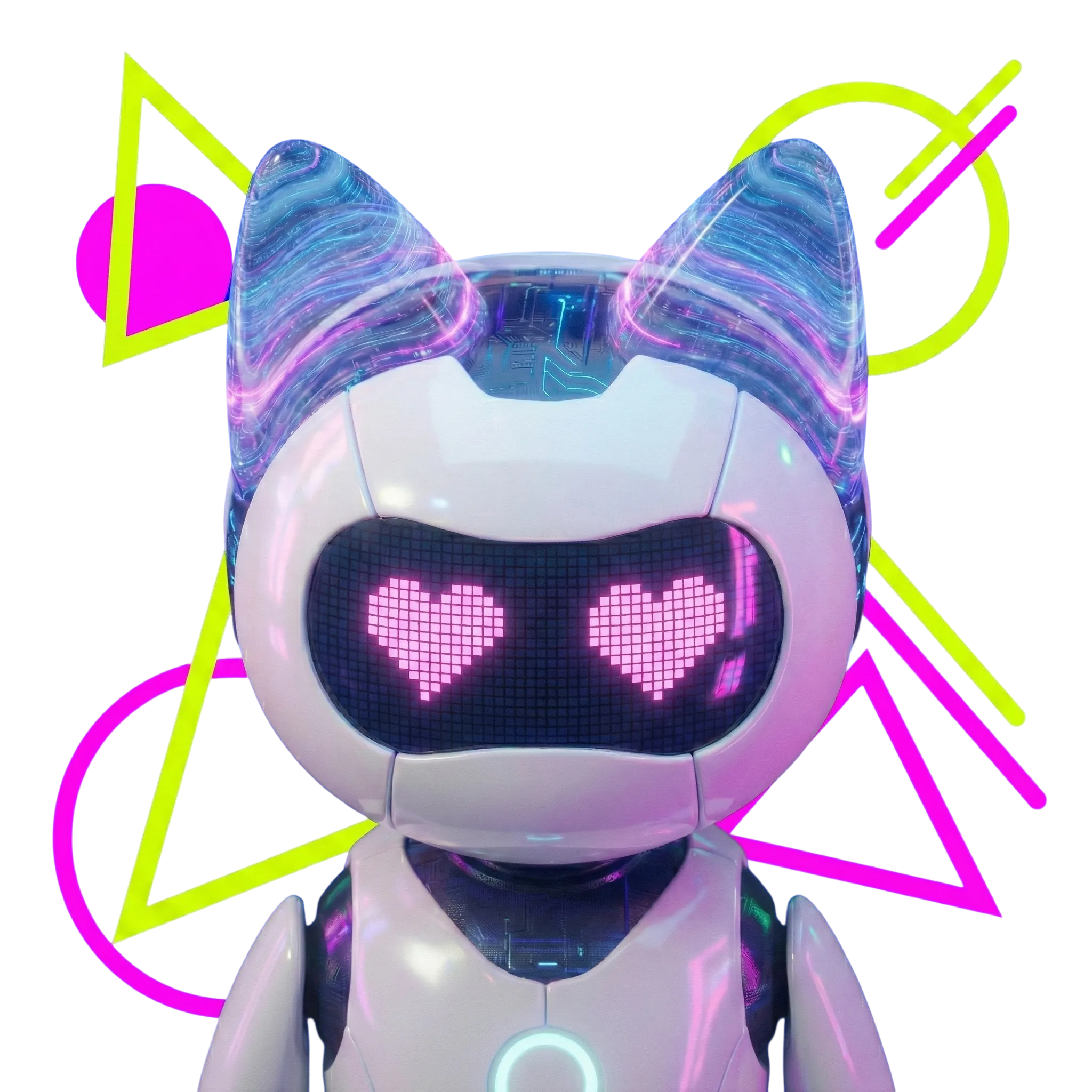 Animolt AI Robot Cat with heart eyes